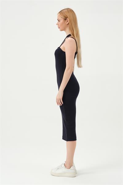 Kadın Askılı Elbise Kaşkorse   Lacivert