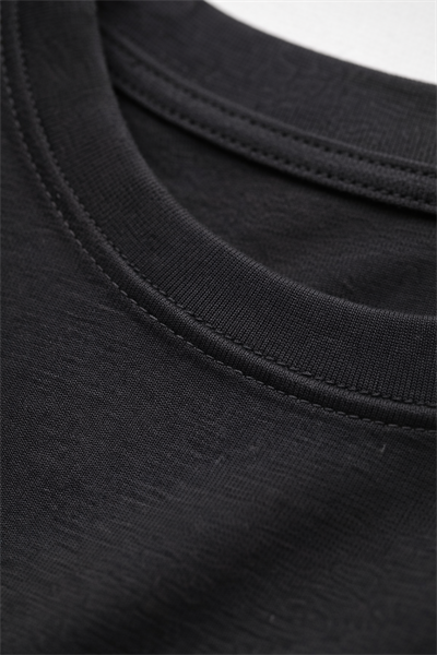 Kadın Basic Bisiklet Yaka Pamuk Likra Tişört – Siyah