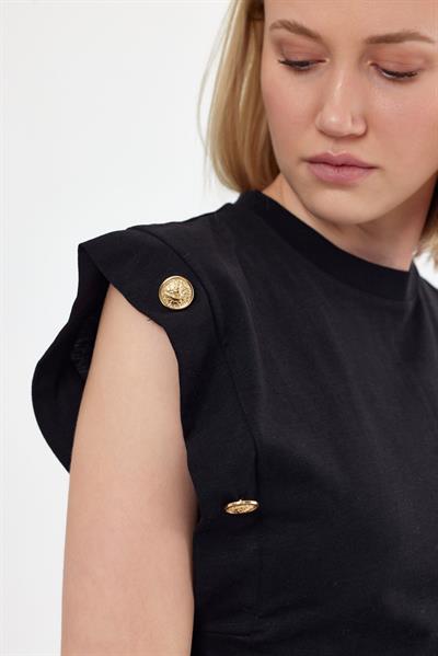 Kadın Basic Geniş Kol T-shirt Siyah