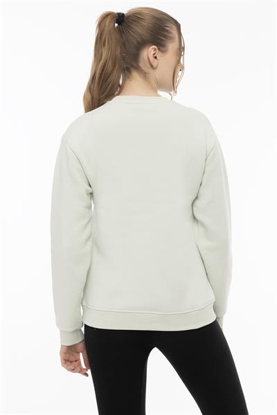 Kadın Bisiklet Yaka 3 İplik Şardonlu Sweatshirt Mint