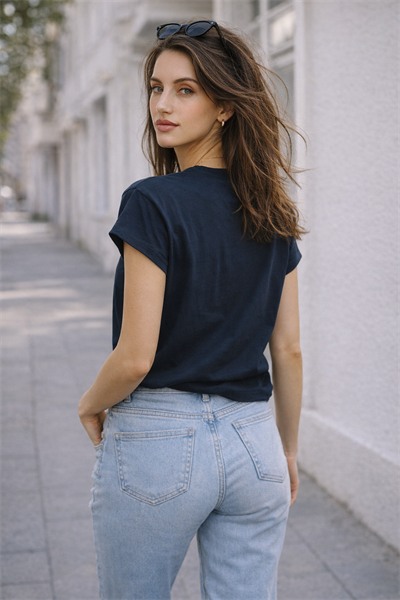 Kadın Bisiklet Yaka Game Over Kedi Baskılı Regular Fit Tişört Lacivert