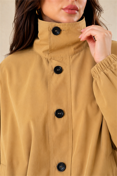 Kadın Camel Balon Model Astarlı Bomber Trençkot Ceket