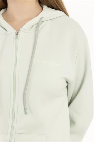 Kadın Fermuarlı Regular Fit Sweatshirt Mint