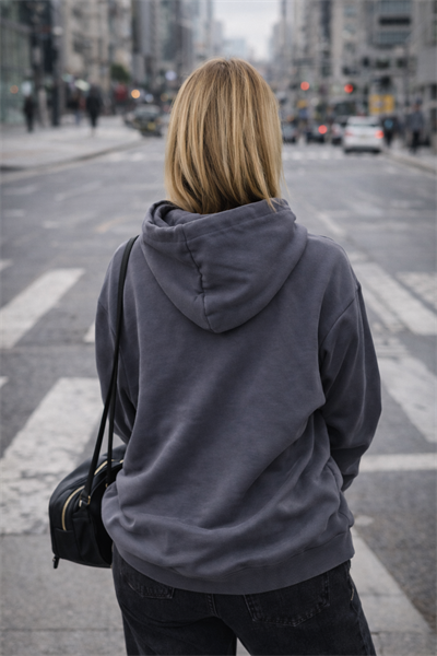 Kadın Füme Kiraz Baskılı Oversize Kapüşonlu Sweatshirt Hoodie