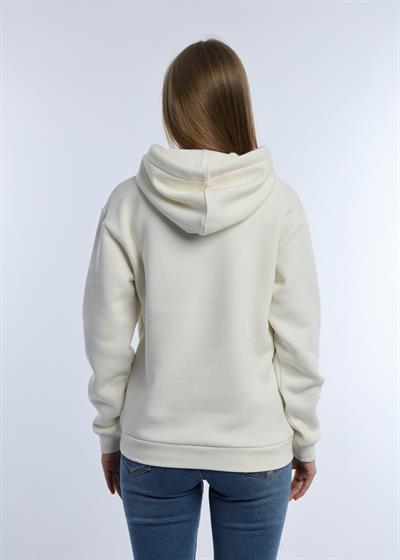 Kadin Kalp Nakışlı 3 İplik Sweatshirt Ekru