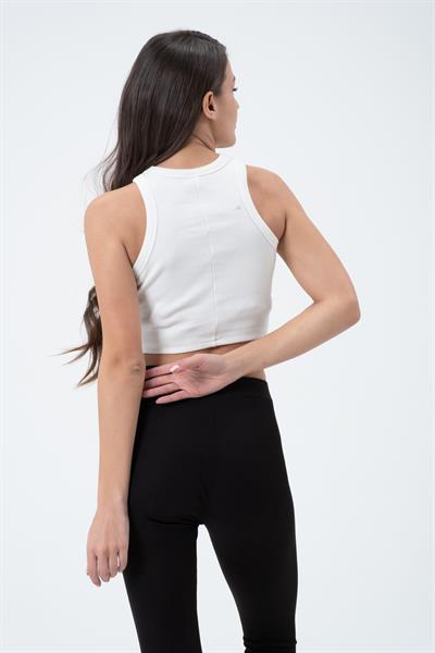 Kadın Kaşkorse Crop Atlet  Ekru