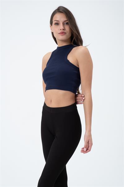 Kadın Kaşkorse Crop Atlet   İndigo