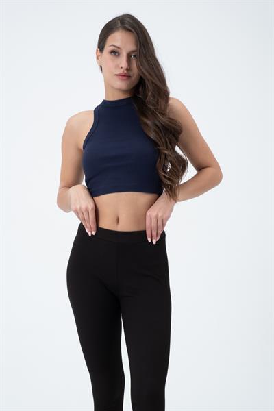 Kadın Kaşkorse Crop Atlet   İndigo