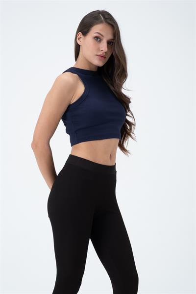 Kadın Kaşkorse Crop Atlet   İndigo