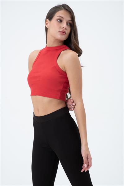 Kadın Kaşkorse Crop Atlet   Kırmızı