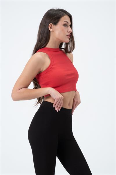 Kadın Kaşkorse Crop Atlet   Kırmızı