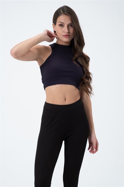 Kadın Kaşkorse Crop Atlet  Lacivert