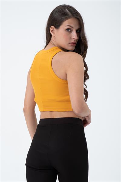 Kadın Kaşkorse Crop Atlet  Sarı