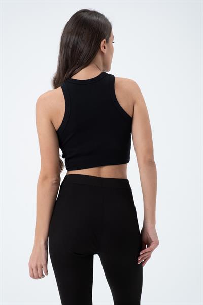 Kadın Kaşkorse Crop Atlet  Siyah
