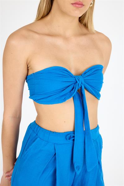 Kadın Keten Crop Saks