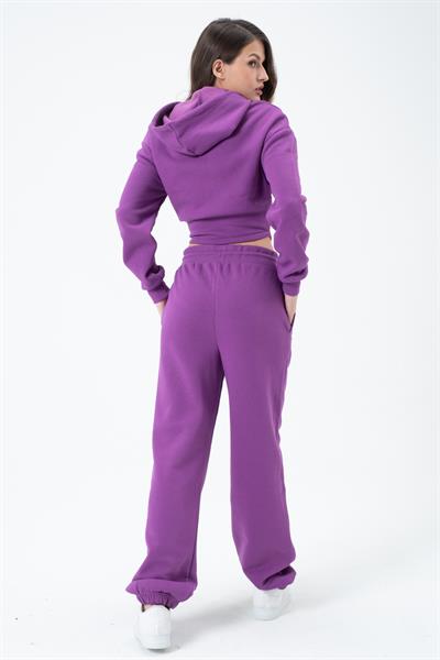 Kadın Korse Detaylı Sweatshirt Mor