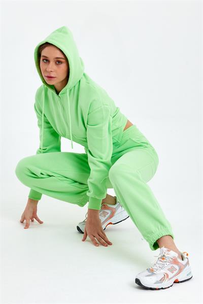 Kadın Korse Detaylı Sweatshirt Yeşil