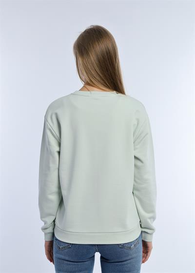 Kadın Love Baskılı 3 İplik Şardonsuz Sweatshirt Mint