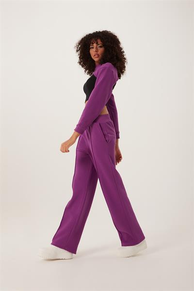 Kadın Oversize Crop  Mor