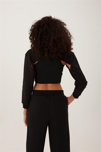 Kadın Oversize Crop  Siyah