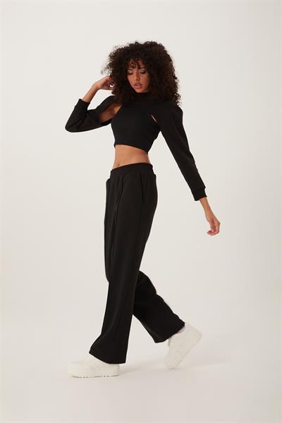 Kadın Oversize Crop  Siyah