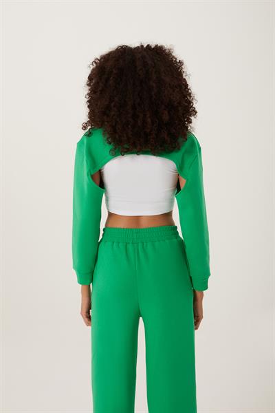Kadın Oversize Crop  Yeşil