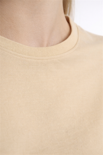 Kadin Oversize Fit Crop Tişört Bej