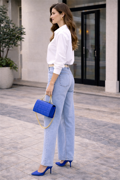 Kadın Oversize Uzun Kollu %100 Pamuklu Beyaz Gömlek