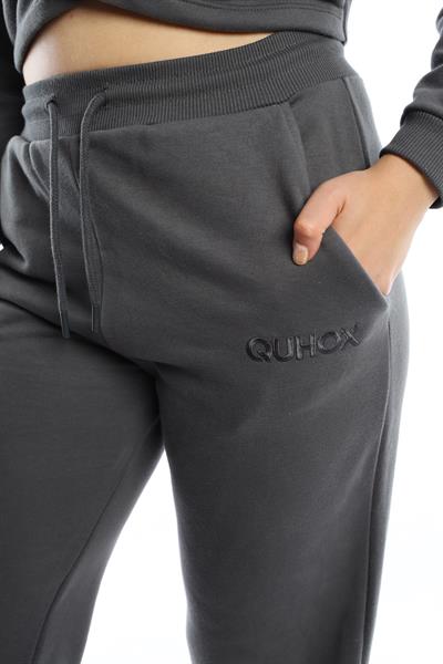 Kadın Quhox Nakışlı Eşofman Altı Antrasit