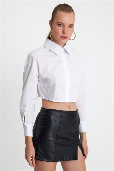 Kadın Regular Fit Gömlek  Beyaz