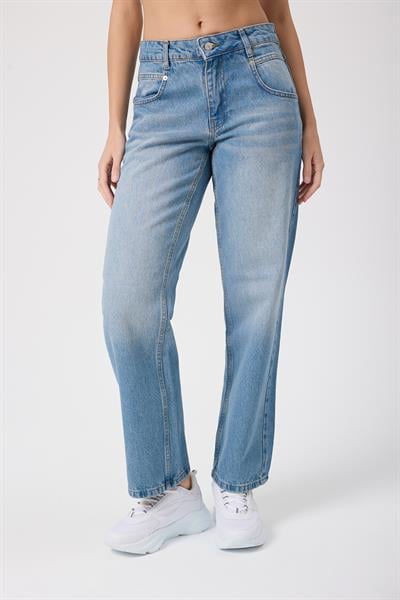 Kadın Regular Fit Mavi Jeans