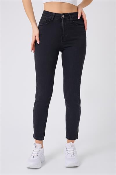Kadın Skinny Fit Yüksek Bel Jeans Siyah