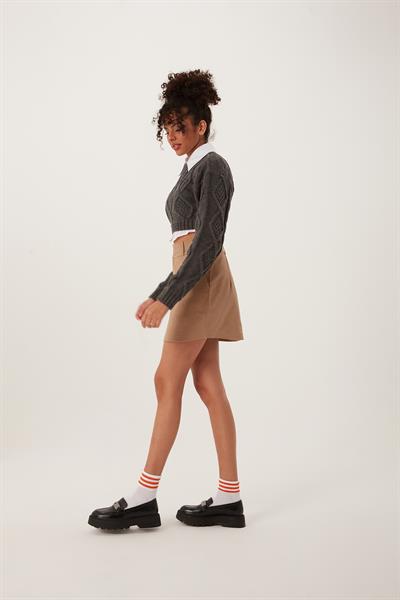 Kadın Triko Sweatshirt Antrasit