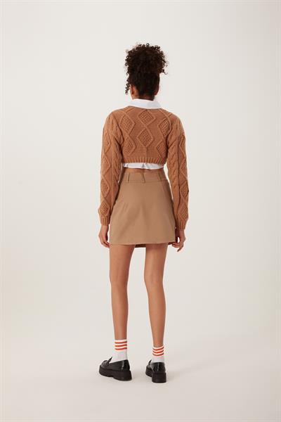 Kadın Triko Sweatshirt Taba