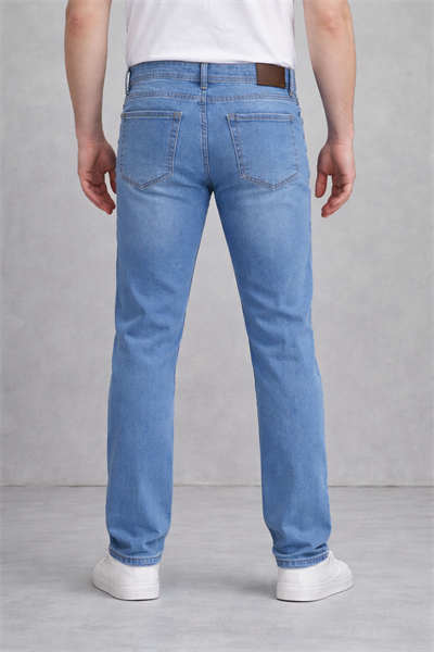 Regular Fit Likralı Erkek Denim Kot Pantolon Mavi