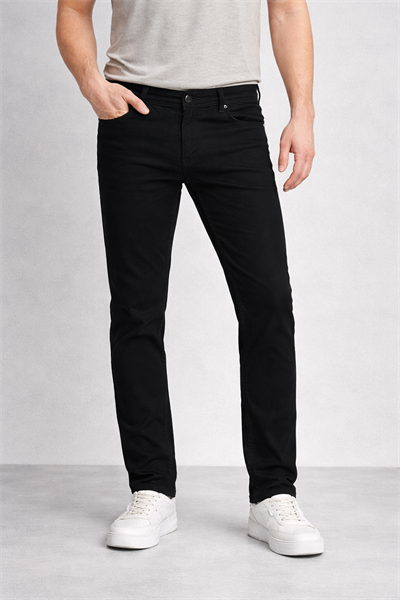 Regular Fit Likralı Erkek Denim Kot Pantolon Siyah