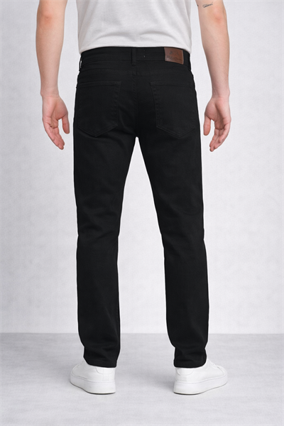 Regular Fit Likralı Erkek Denim Kot Pantolon Siyah