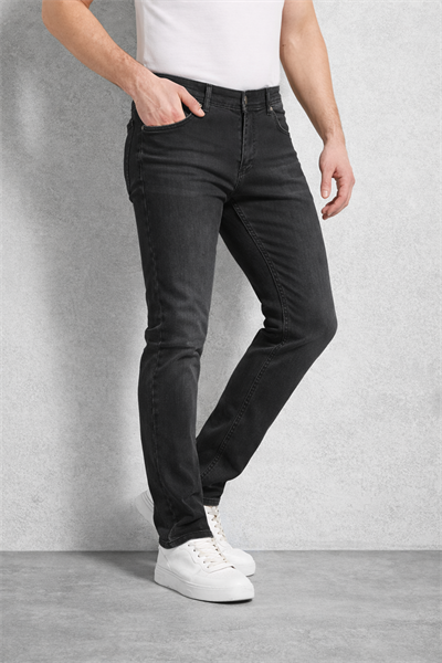 Regular Fit Likralı Erkek Denim Kot Pantolon Füme