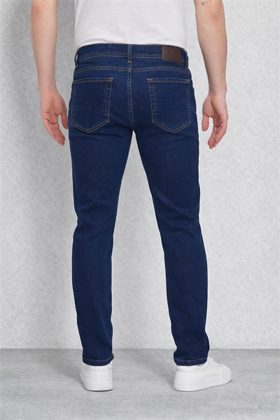 Regular Fit Likralı Erkek Denim Kot Pantolon Lacivert