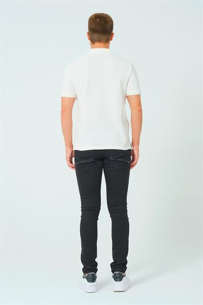 Regular Fit Polo Yaka Tişört Ekru