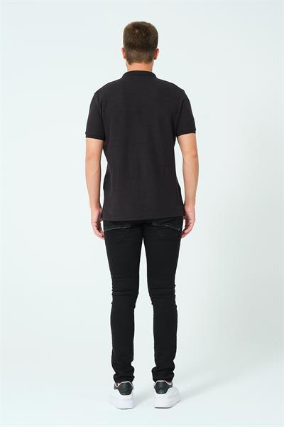 Regular Fit Polo Yaka Tişört Siyah