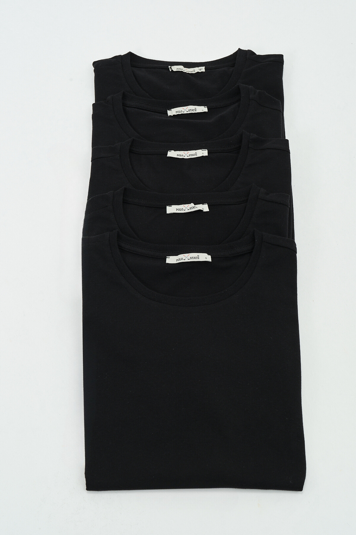 Erkek Bisiklet Yaka Regular Kalıp 5 li T-shirt Paket Siyah