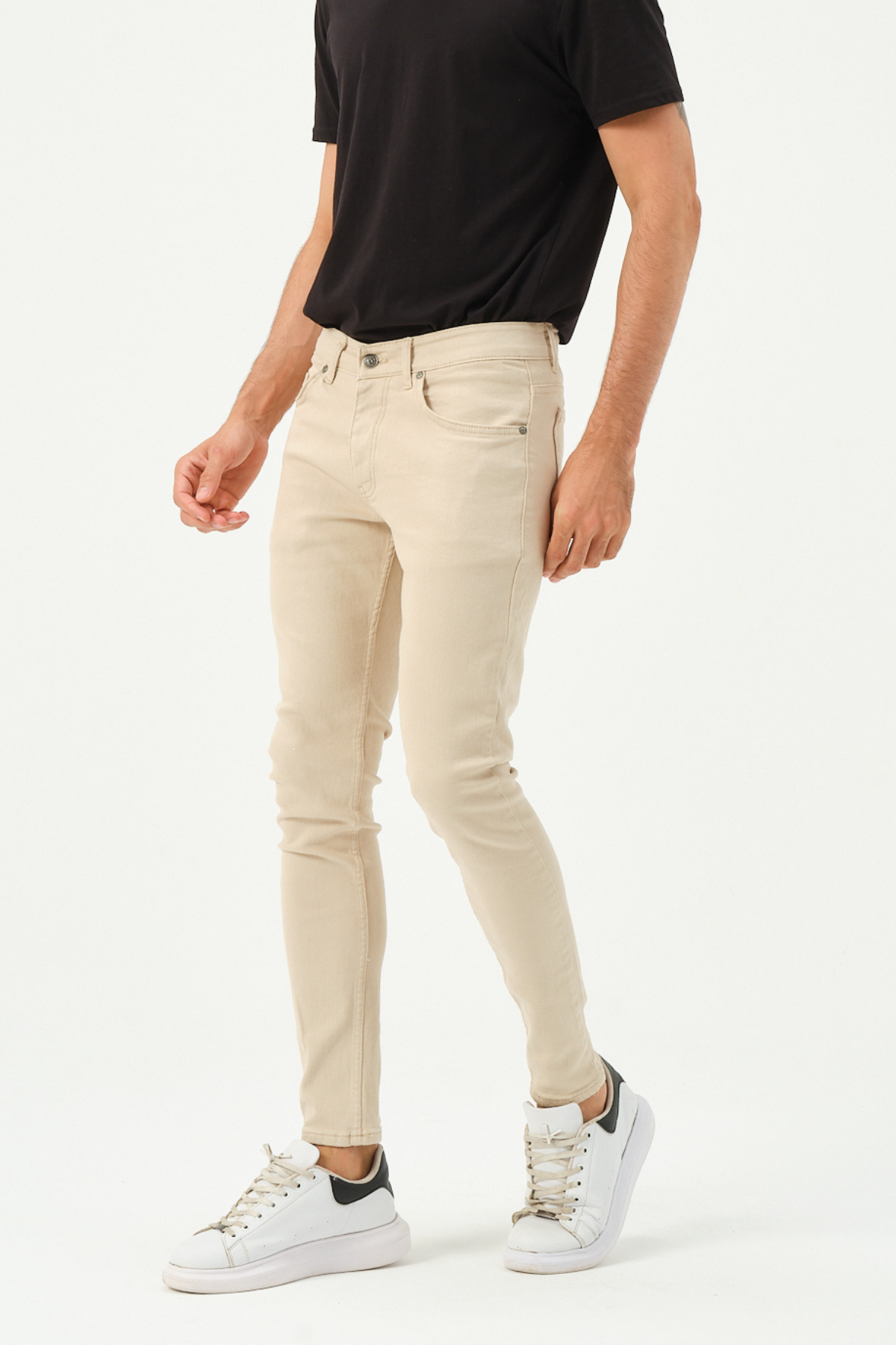 Erkek Jogger Kot Pantolon  Ekru
