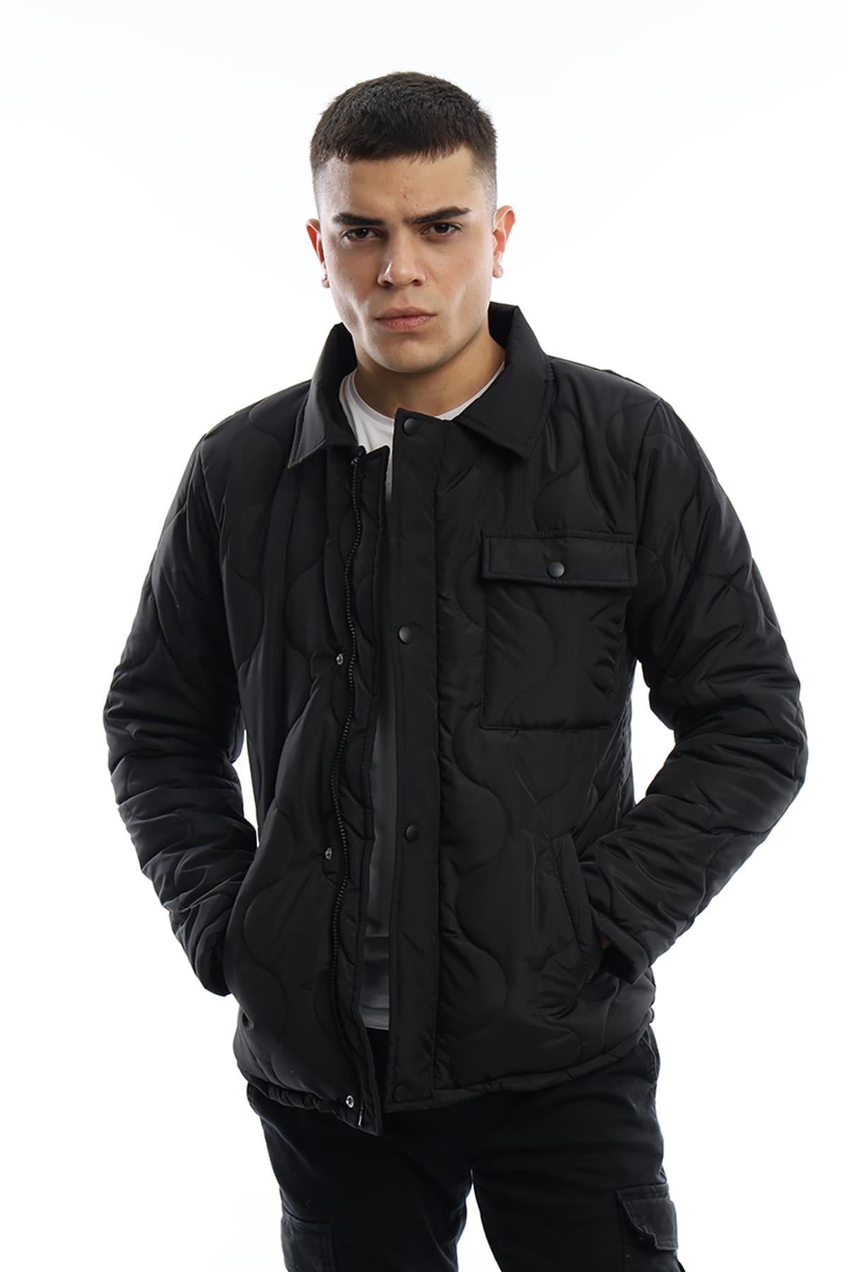 Erkek Regular Fit Mont Siyah