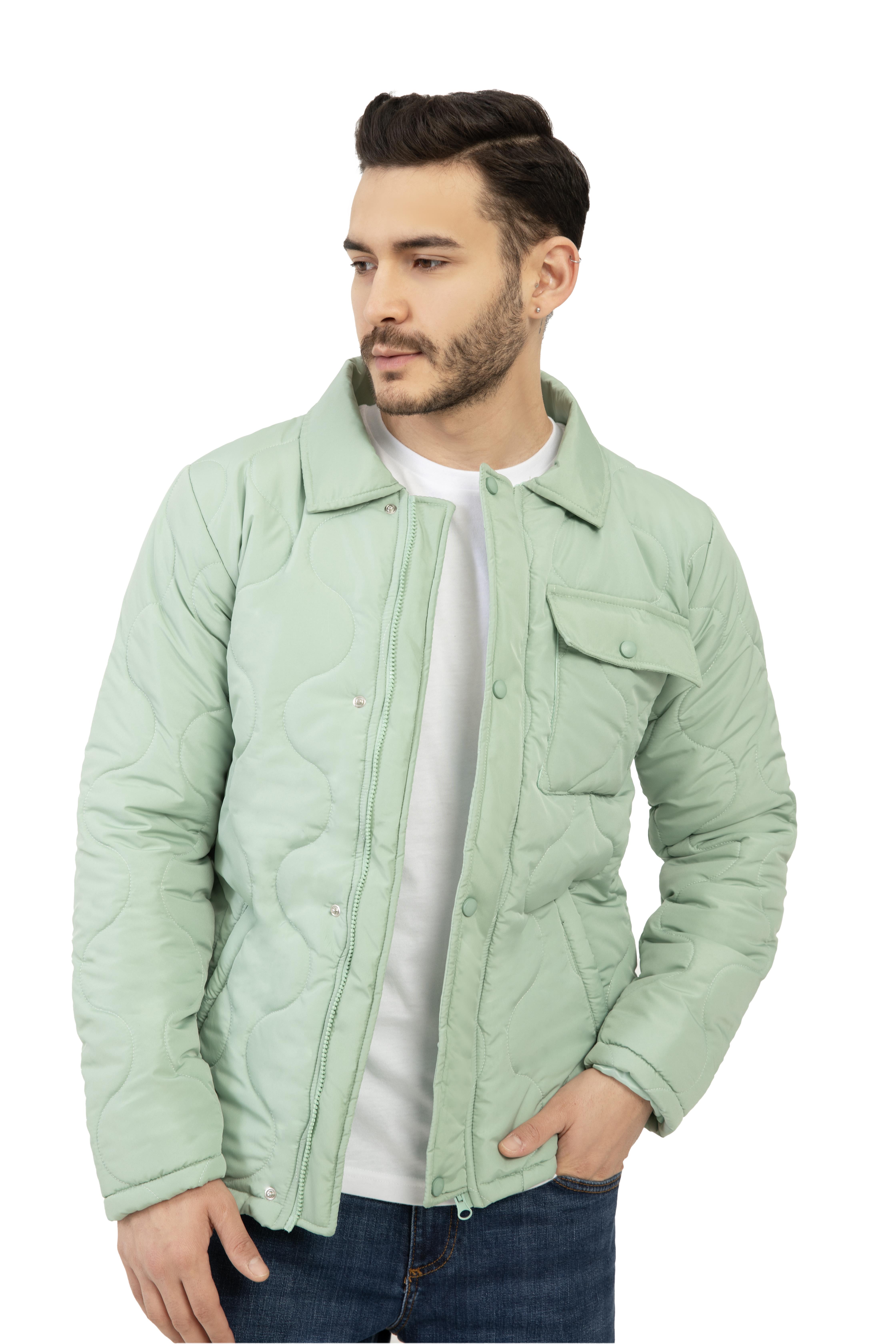 erkek kapitone ceket mont yesil