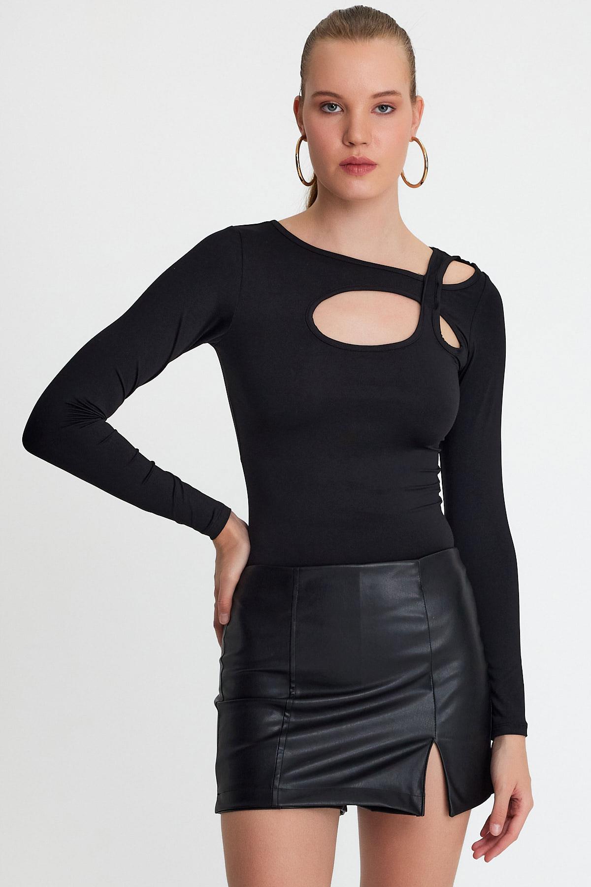 Kadın allegro T-shirt Siyah