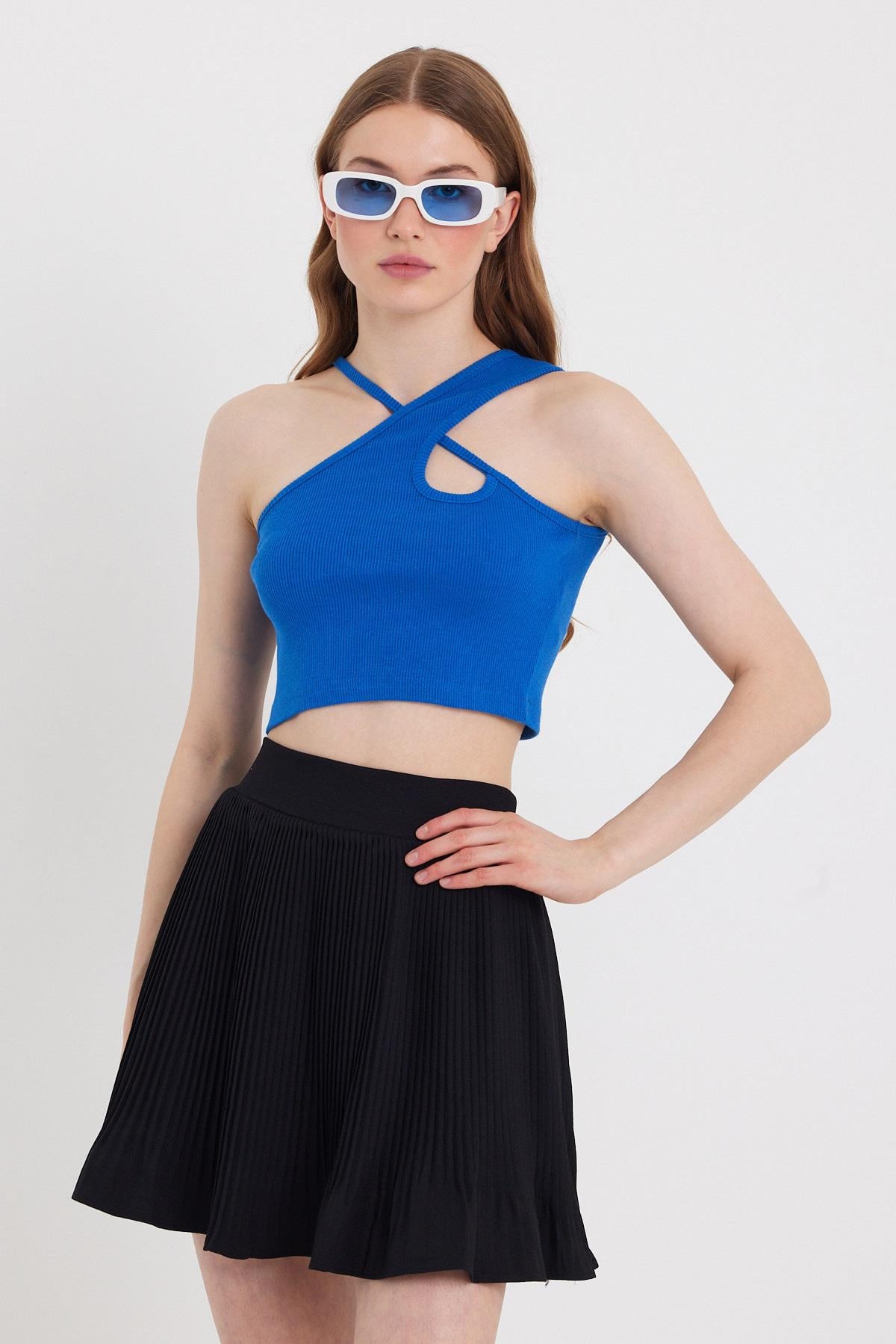 Kadın Askılı Crop Kaşkorse   Saks