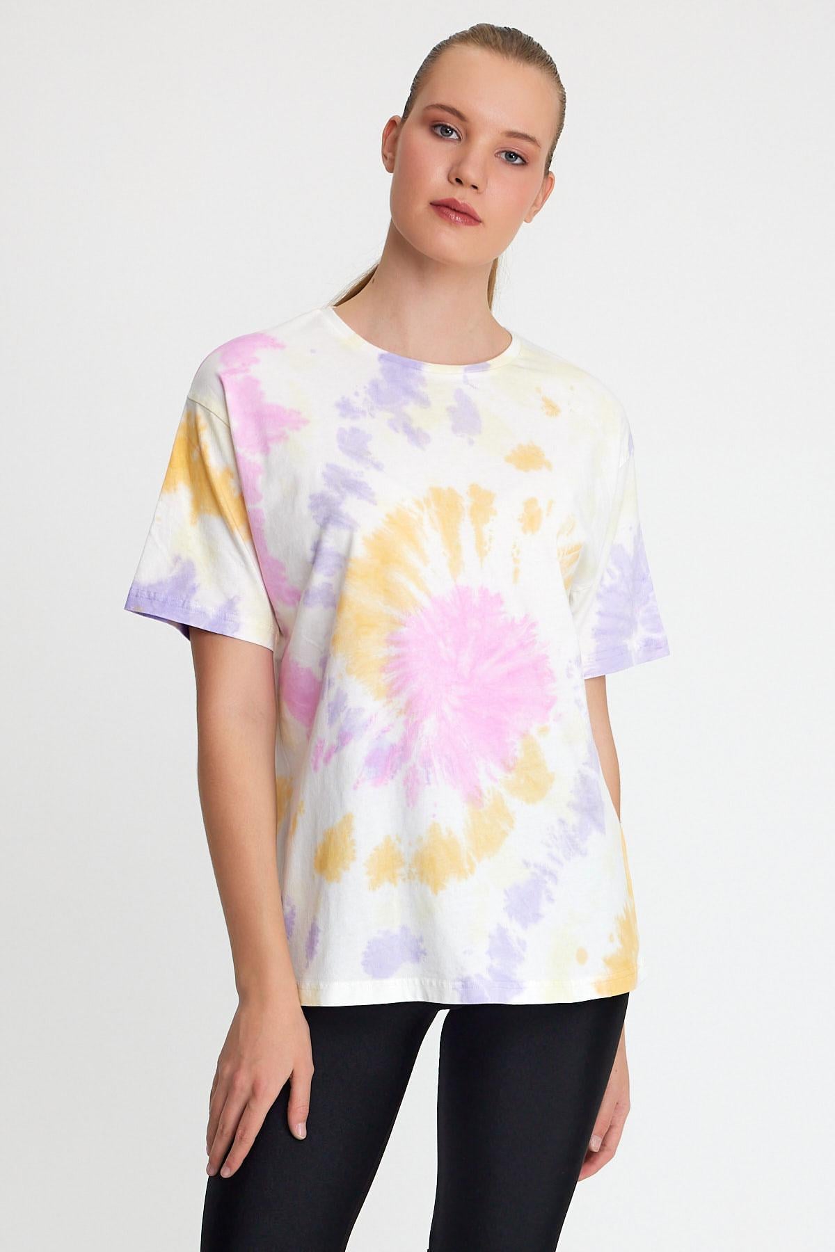 Kadın Batik Yıkamalı Oversize Pembe