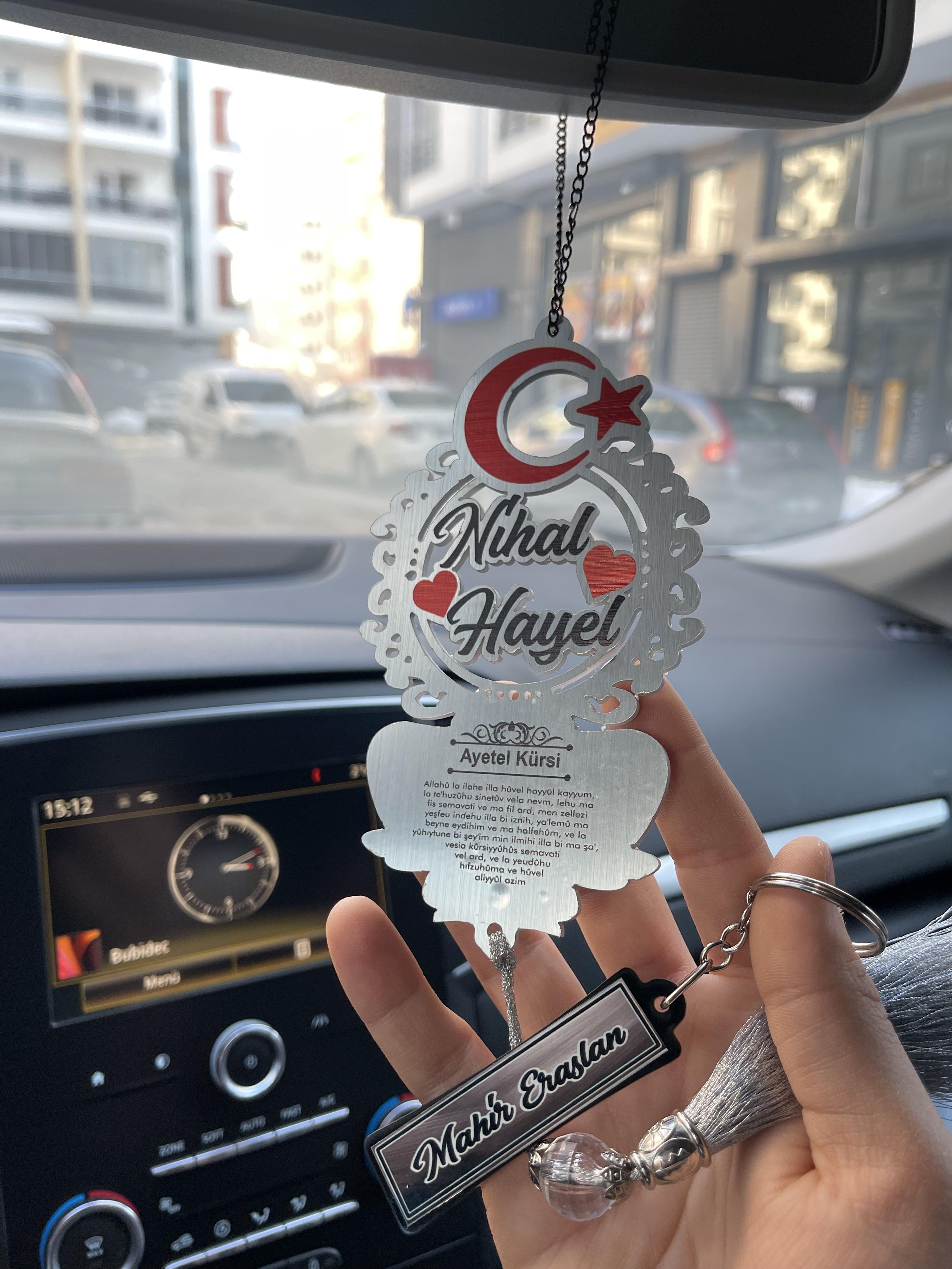 Ay Yıldız Model Kişiye Özel Araç Dikiz Aynası Süsü