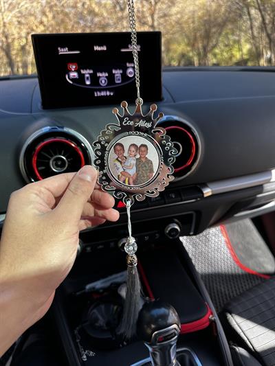 Fotoğraflı Duasız Aynalı Model Kişiye Özel Araç Dikiz Aynası Süsü